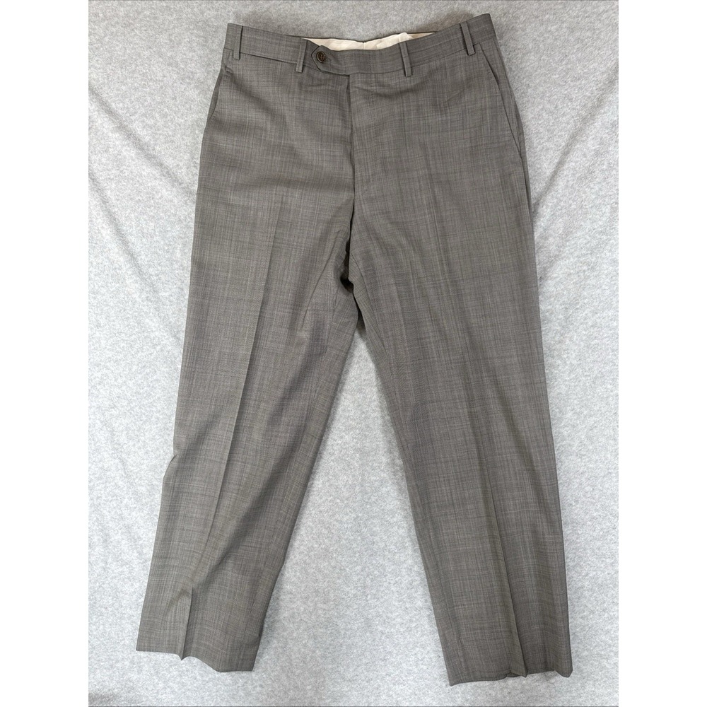 Canali Dress Pants 1934 Mens 34x29 Gray Business Travel Made In Italy 100% Wool